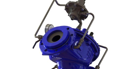 Υδραυλικά λειτουργούμενη βαλβίδα ελέγχου ροής με πρότυπο EN1074-5 και εύρος θερμοκρασίας 0-80 βαθμών Φαρενάιτ